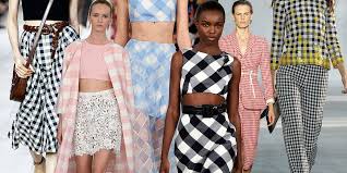 Image result for images of gingham on recent runways