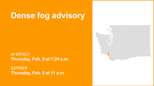 UPDATE: Dense fog advisory active for Cowlitz County Lowlands Thursday afternoon