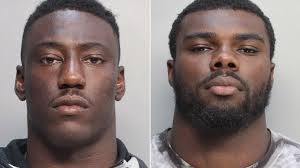 PHOTO: University of Miami football players, JaWand Blue and Alexander Figueroa are shown in. University of Miami football players JaWand Blue and Alexander ... - ap_jawand_blue_alex_figueroa_miami_players_arrested_jc_140709_16x9_992