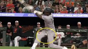 Jazz Chisholm takes a painful foul tip off the nuts