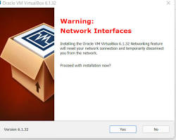 Imagem de VirtualBox installer network warning