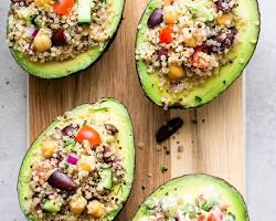 Image of Stuffed avocado snacks