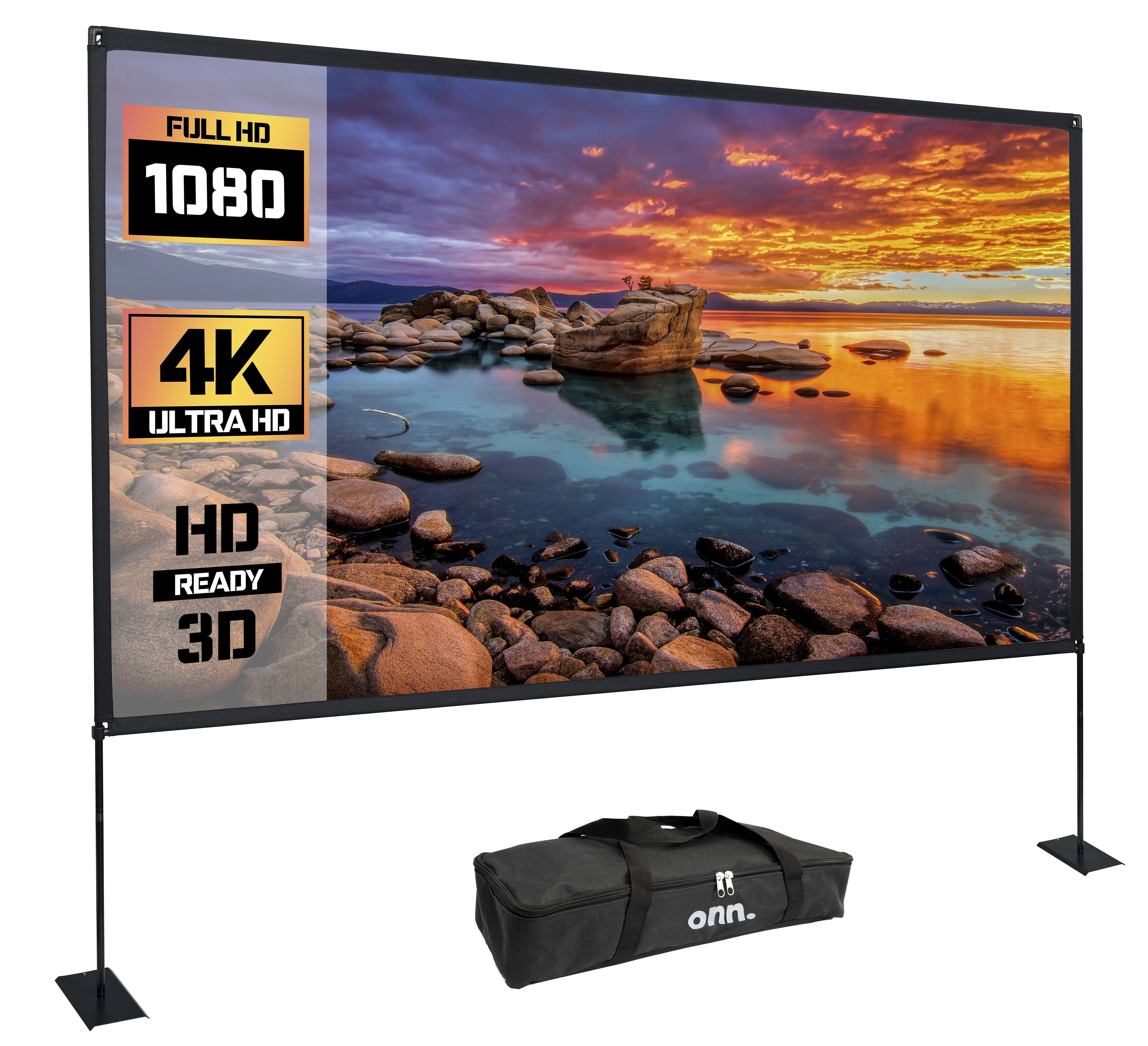 Onn 120" Portable Indoor/Outdoor 16:9 Theater Projection Screen with Stand