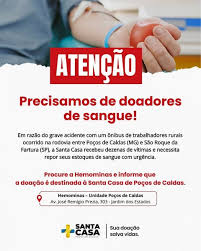 Santa Casa de Poços de Caldas pede doação de sangue para acidentados