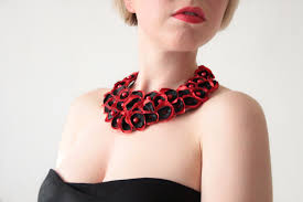 Image result for red and black statement necklace