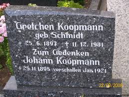 Grab von Johann Koopmann (25.11.1895-Jan 21), Friedhof ...