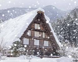 白川郷 合掌造り 雪の画像