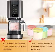 4-Pack Ice Cream Pint Container, Replaces Ninja Creami Pints and Lids, Compatible with NC301 NC300 Series Ice Cream Makers, Dishwasher Safe, with 4 Ice Cream Scoops - Walmart.com