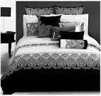 Black and white bed linen