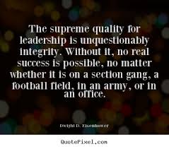 Success sayings - The supreme quality for leadership is ... via Relatably.com