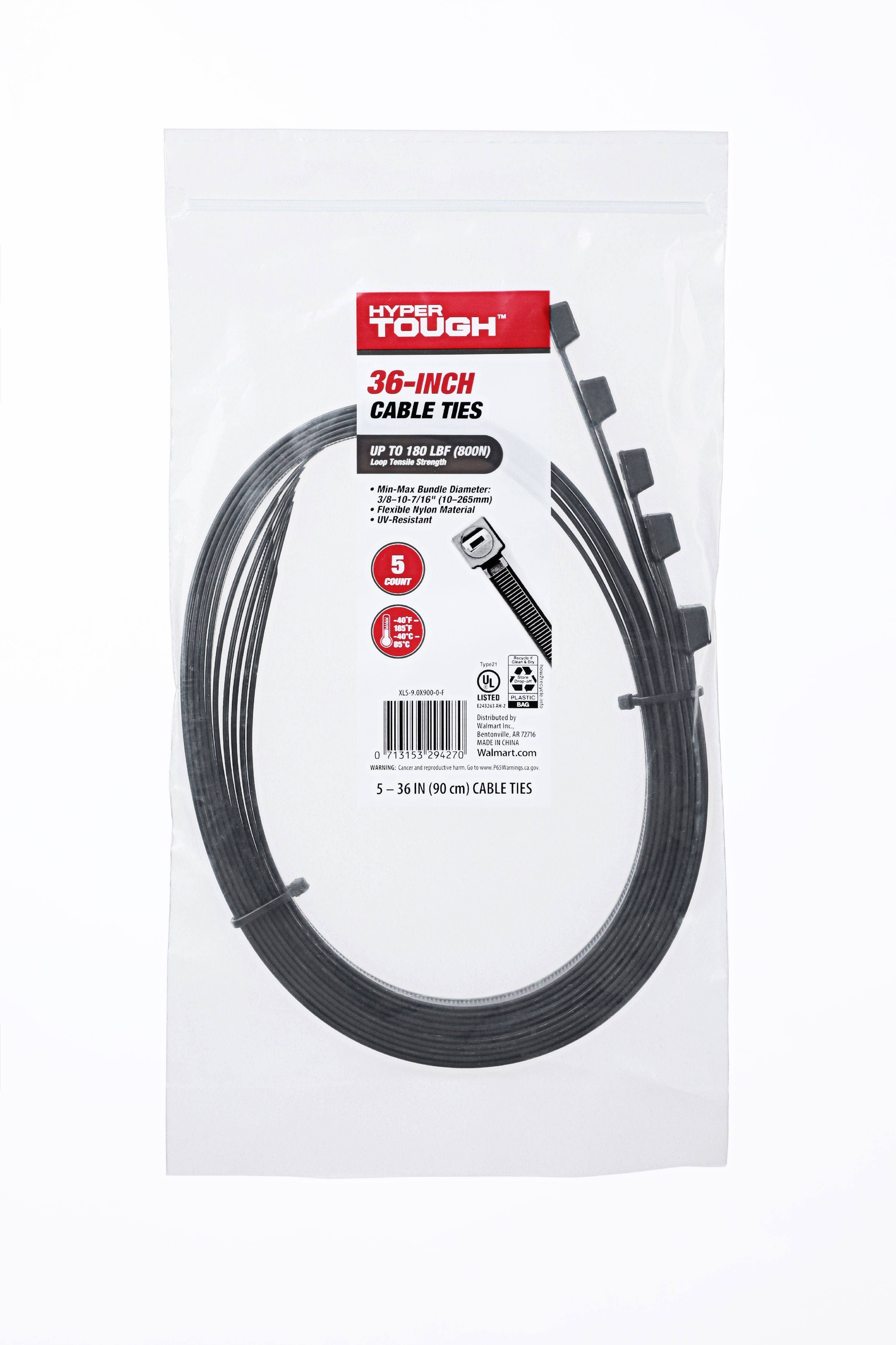 Hyper Tough 36inch Cable Tie Uv Black 5Pcs