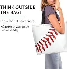 Amazon.com: Tote Bag Funny Print Aesthetic Trendy Large Shopping Beach Travel Grocery Bags for Women Girls, Baseball Lace : Home & Kitchen