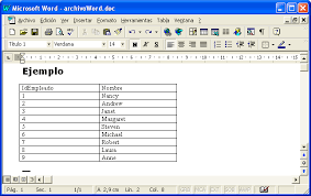 Resultado de imagen para EJEMPLOS tablas de word