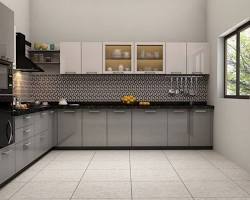 Image of Grey modular kitchen