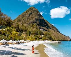 Image of beautiful beach in St. Lucia