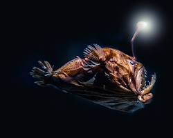発光する深海魚の画像