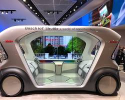 Image of Selfdriving Car Exhibit at CES