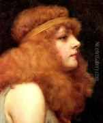 An auburn haired beauty Oil Painting, Rene Avigdor Oil Paintings - NiceArtGallery.com - 169197