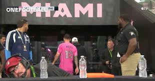 Messi comes off and goes directly down the tunnel ahead of the MLS break