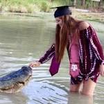 Texas student poses with alligator in graduation snaps