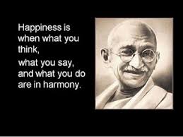 Mahatma Gandhi #quotes. Happiness happens when everything is in ... via Relatably.com