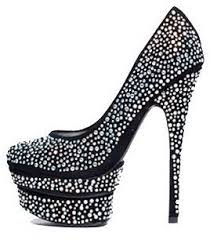 Image result for black high heels with diamonds