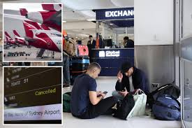 Chaos strikes Sydney Airport as dozens of flights are canceled due to weather