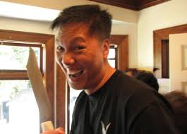 john chow with a big knife. No, that&#39;s not a PhotoShop. That really is how John looks in real life. After finding the tool of his trade, John went on the ... - sallychow-johnchowknife