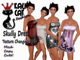 Second Life Marketplace - .::=Kali Cat Fashion=::. Skully Dress MESH - Skully%20Dress%20ADD