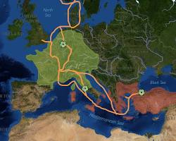 Image of Carolingian trade routes map