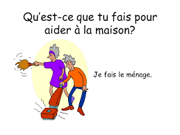 Resultado de imagen de qu'est-ce que tu fais pour aider a la maison