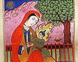 Virgin Mary and Fatima alZahra symbolic art connection, AI generated