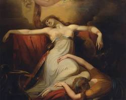 Image of Aeneid Book 4 classical art Dido and Aeneas in cave Carthage suicide pyre