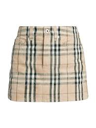 Burberry Check Denim Miniskirt | Saks Fifth Avenue
