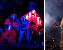 Visiting a haunted house in fall