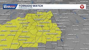 Tornado watch in Central Alabama