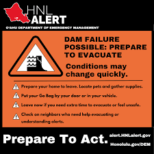 Evacuation Warning for Haleiwa and Waialua Due to Possible Wahiawa Dam Failure