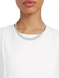 Adriana Orsini Gwen Rhodium-Plated & Cubic Zirconia Collar Necklace | Saks Fifth Avenue - Product from Saks Fifth Avenue