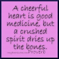 A cheerful heart is good medicine quote with picture ... via Relatably.com