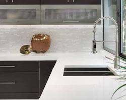 Image of kitchen with a modern backsplash