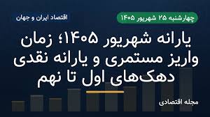 یارانه شهریور ۱۴۰۵؛ زمان واریز مستمری و یارانه نقدی دهک‌های اول تا نهم
