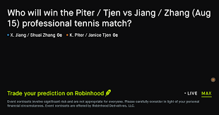 August 17, 2026: Piter / Tjen vs Jiang / Zhang Tennis Prediction Market