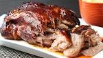 Slow cooked pork roast on the grill