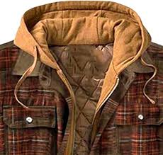 Men's tops Long Sleeve Quilted Lined Button Brushed Soft Outdoor coats Plaid Shirts Add Velvet To Keep Warm Jacket - Product from Amazon.com