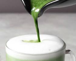 Image of matcha latte with frothy milk