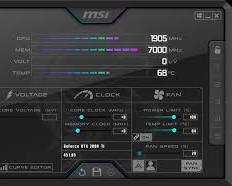 Image of MSI Afterburner interface