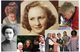 Top, L to R: my grandmother Mabel Crawford MacDonald, my mother Peace Mabel MacDonald Watkins, and me, Bonnie Peace Watkins. Bottom, L to R: my grandmother ... - bw-ancestors-5-cultures