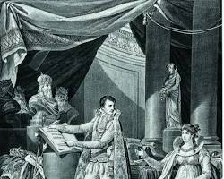 Image of Napoleon signing the Code Civil