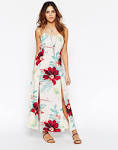 Maxi Dresses - Black, white, Petite, Floral Long Sleeved Dresses