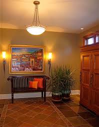 Image result for Eclectic Front Door with Transom window & exterior stone floors